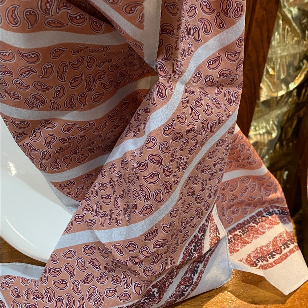 Lightweight Pink Paisley Scarf - Women Accessories 54 x 14 inch 100 % Polyester - Picture 4 of 4